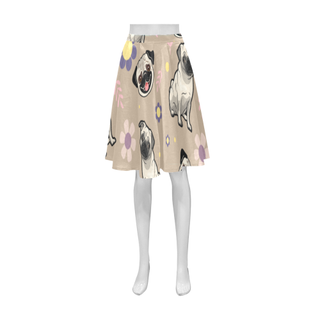 Pug Flower Athena Women's Short Skirt - TeeAmazing