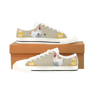 Chicken Lover White Men's Classic Canvas Shoes/Large Size - TeeAmazing