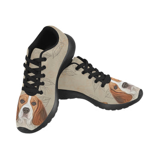 Beagle Lover Black Sneakers for Women - TeeAmazing