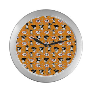 Jack Russell Terrier Pattern Silver Color Wall Clock - TeeAmazing