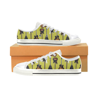 Guitar Pattern White Women's Classic Canvas Shoes - TeeAmazing