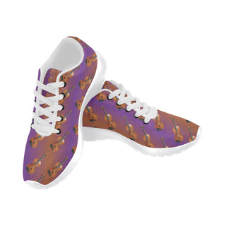 Violin Pattern White Sneakers Size 13-15 for Men - TeeAmazing