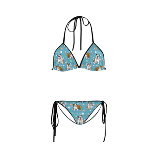 English Bulldog Flower Custom Bikini Swimsuit - TeeAmazing
