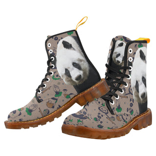 Panda Black Boots For Men - TeeAmazing