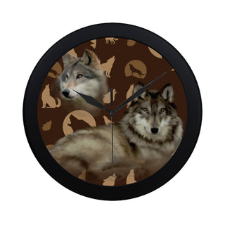 Wolf Lover Black Circular Plastic Wall clock - TeeAmazing