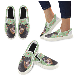 Australian Cattle Dog White Women's Slip-on Canvas Shoes - TeeAmazing