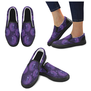 Luna Pattern Black Women's Slip-on Canvas Shoes - TeeAmazing
