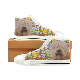Soft Coated Wheaten Terrier White High Top Canvas Shoes for Kid - TeeAmazing