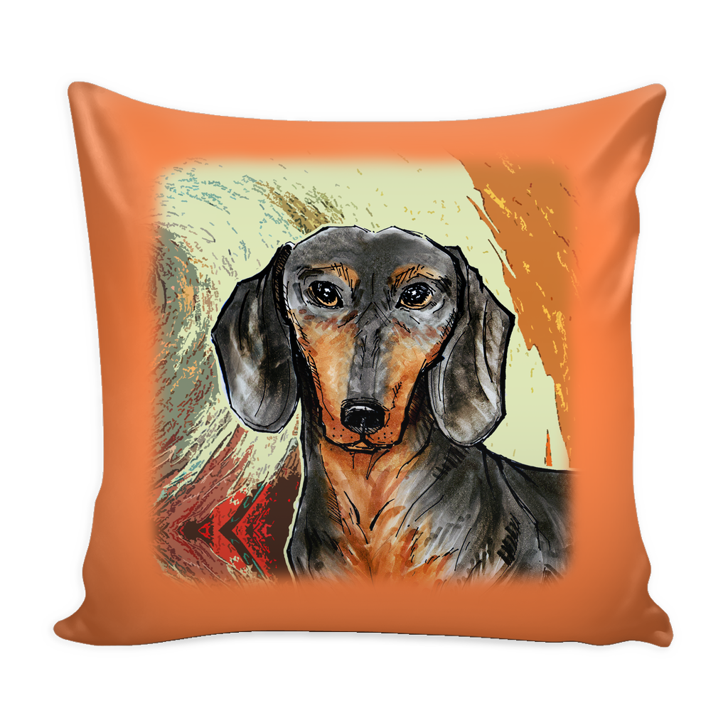 Dachshund Painting Dog Pillow Cover - Dachshund Accessories - TeeAmazing