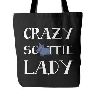 Crazy Scottie Lady Dog Tote Bags - Scottish Terrier Bags - TeeAmazing