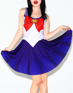 One Size Sailor Moon Tsukino Usagi Costume Cosplay Fancy Dress Pleated Skirt - TeeAmazing