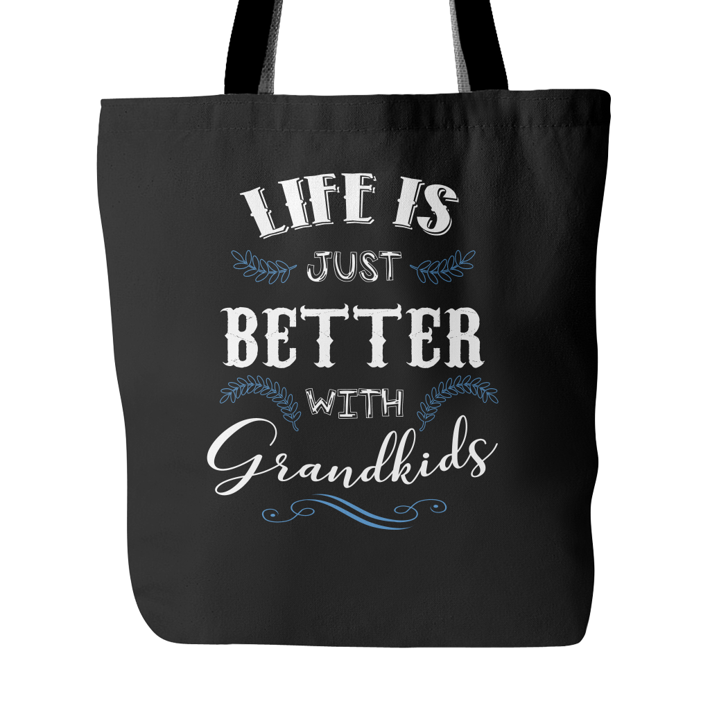 Life is Just Better With Grandkids Tote Bags - Grandma Bags - TeeAmazing
