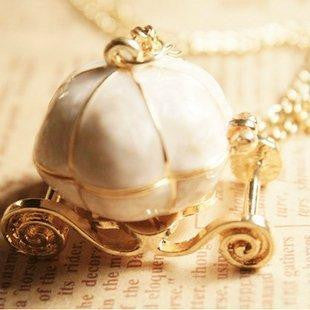 Sweet Pumpkin Carriage Necklace Cinderella Fairy Tale God-Mother Magic Alloy Chains Exquisite Pendants Necklace - TeeAmazing