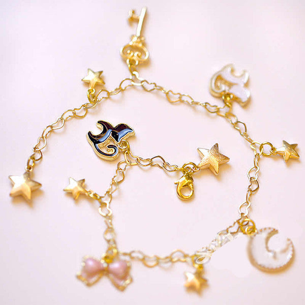 Sweet Cosplay Sailor Moon Tsukino Usagi luna cat Chain bracelet Hand catenary - TeeAmazing