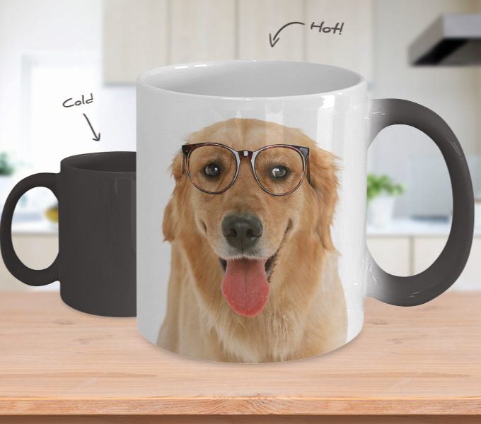 Golden Retriever Dog Color Changing Mugs & Coffee Cups - Golden Retriever Coffee Mugs - TeeAmazing
