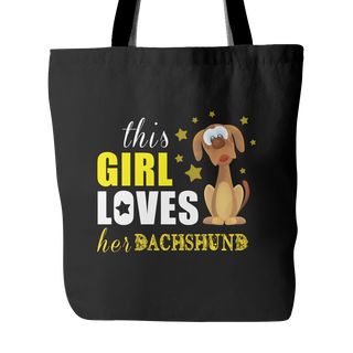 This Girl Love Her Dachshund Dog Tote Bags - Dachshund Bags - TeeAmazing