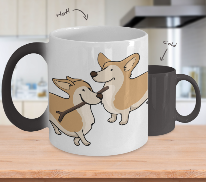 Corgi Color Changing Mugs & Coffee Cups - Corgi Coffee Mugs - TeeAmazing