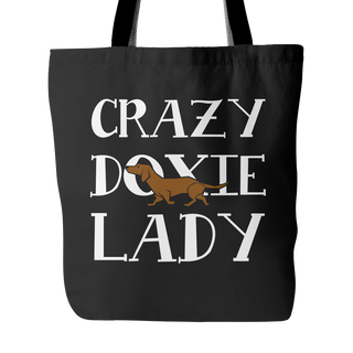 Crazy Doxie Lady Dog Tote Bags - Dachshund Bags - TeeAmazing