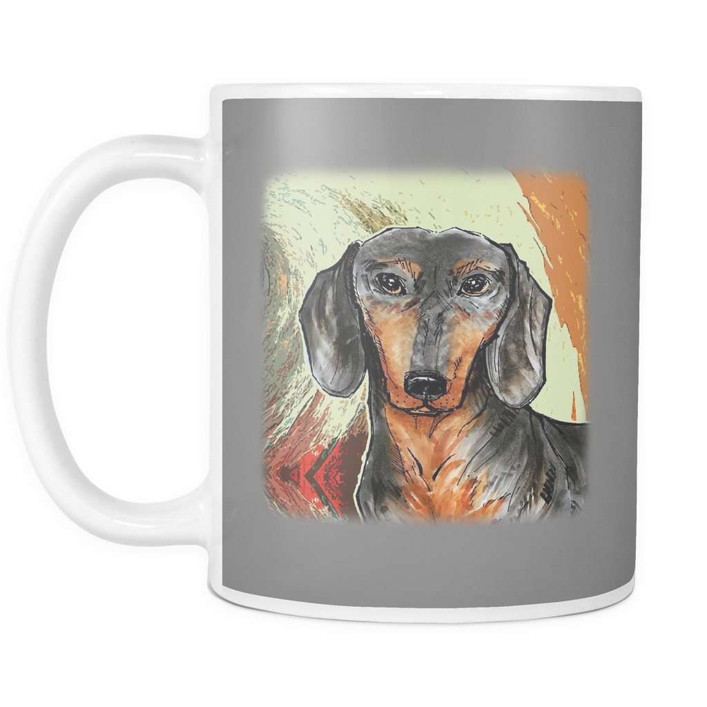 Dachshund Painting Dog Mugs & Coffee Cups - Dachshund Coffee Mugs - TeeAmazing