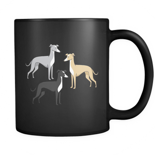 Greyhound Dog Black Mugs & Coffee Cups - Greyhound Coffee Mugs - TeeAmazing