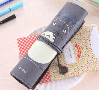 Totoro PU Leather Roll Pencil Case Accessories Gifts - TeeAmazing