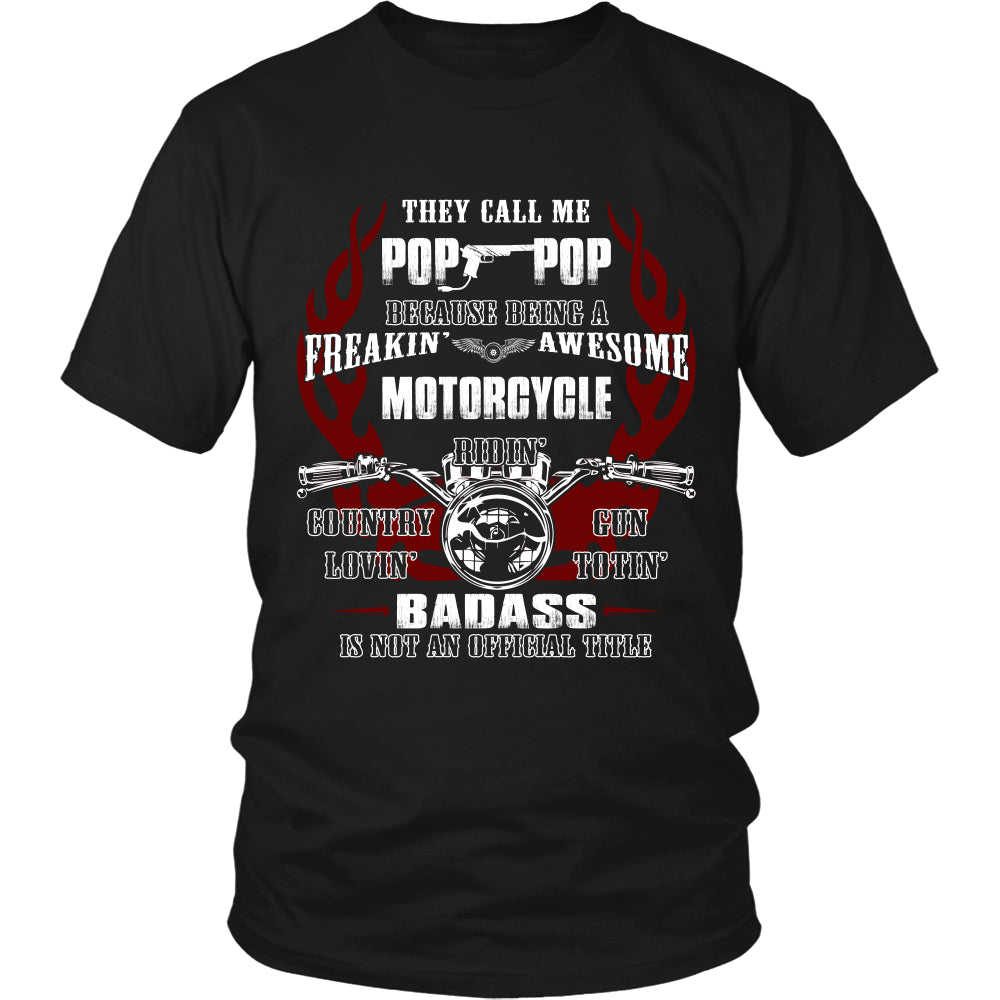 Badass Pop-Pop Motorcycle T-Shirt - Pop-Pop Motorcycle Shirt - TeeAmazing