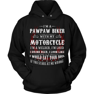 Pawpaw Biker With My Motorcycle T-Shirt - Pawpaw Motorcycle Shirt - TeeAmazing