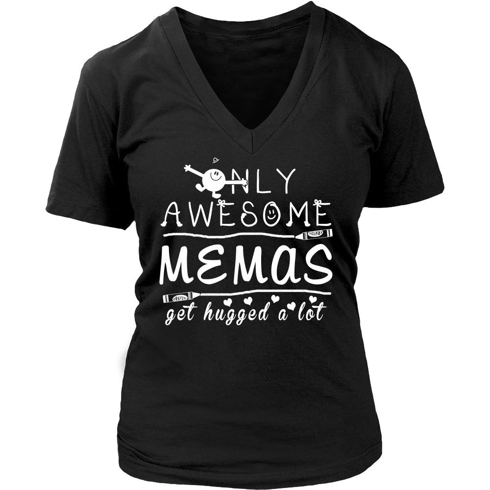 Only Awesome Mema Get Hugged A Lot T-Shirt -  Mema Shirt - TeeAmazing