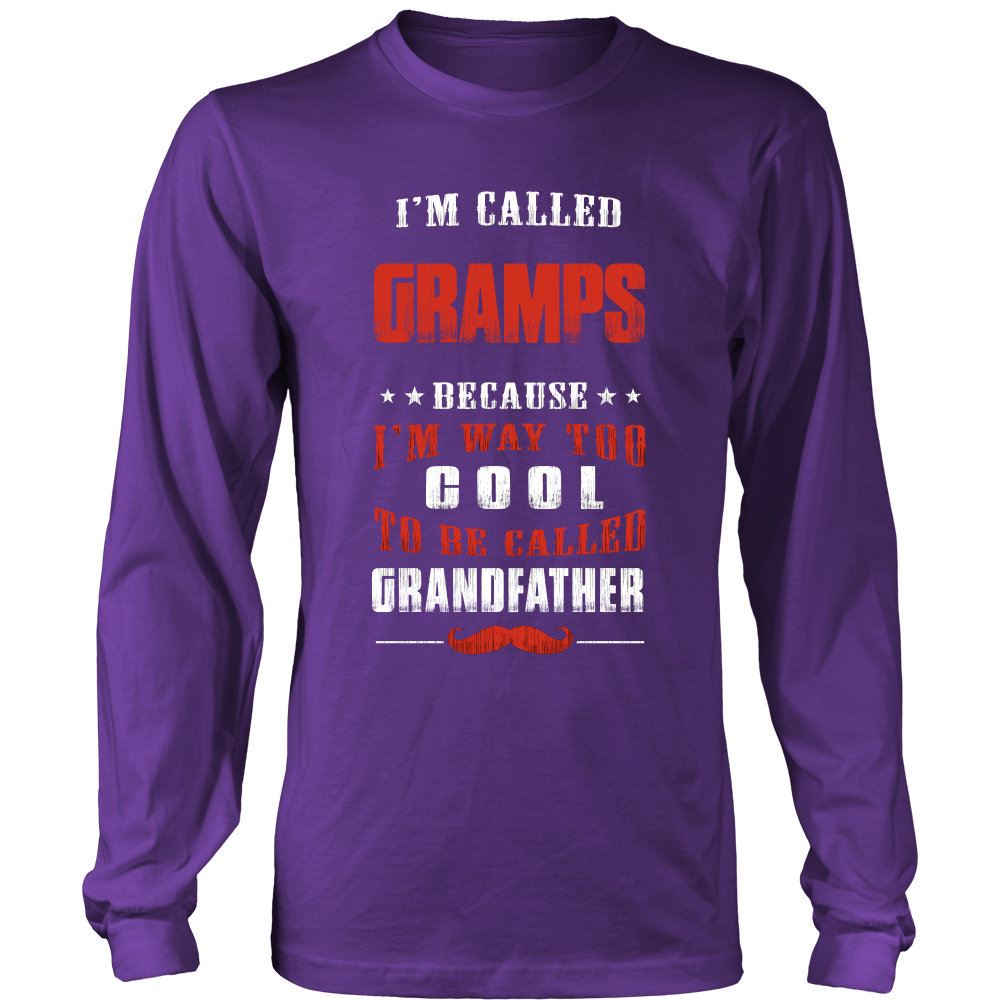Gramps Way Too Cool Grandfather T-Shirt - Gramps Shirt - TeeAmazing