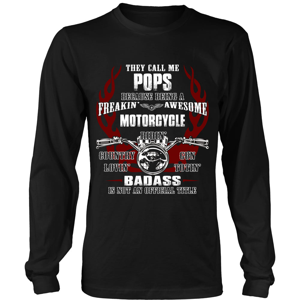 Badass Pops Motorcycle T-Shirt - Pops Motorcycle Shirt - TeeAmazing