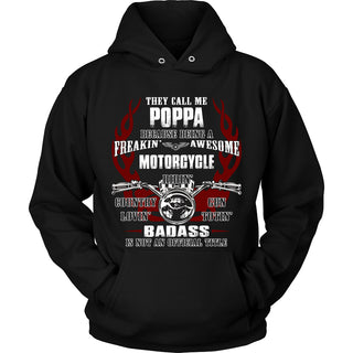 Badass Poppa Motorcycle T-Shirt - Poppa Motorcycle Shirt - TeeAmazing