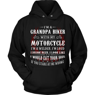 Grandpa Biker With My Motorcycle T-Shirt - Grandpa Motorcycle Shirt - TeeAmazing