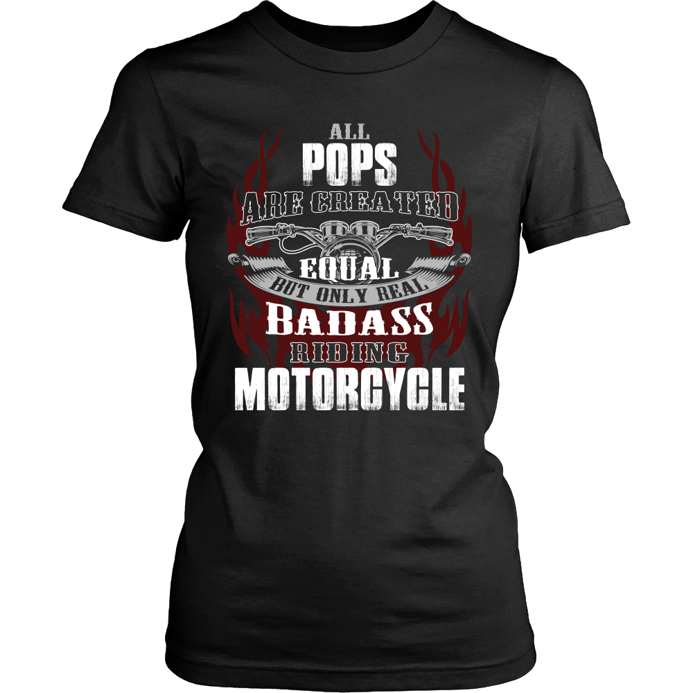 Created Equal Pops Motorcycle T-Shirt - Pops Motorcycle Shirt - TeeAmazing
