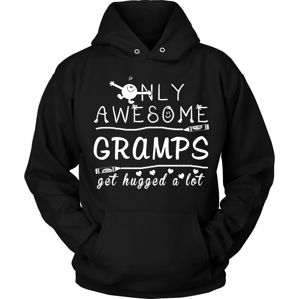 Only Awesome Gramps Get Hugged A Lot T Shirts, Tees & Hoodies - Grandpa Shirts - TeeAmazing