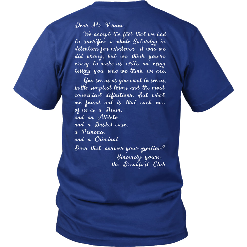 Sincerely Yours T Shirts, Tees & Hoodies - The Breakfast Club Shirts - TeeAmazing