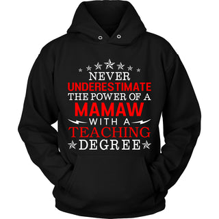 Never Underestimate Mamaw Teaching T-Shirt - Mamaw Shirt - TeeAmazing
