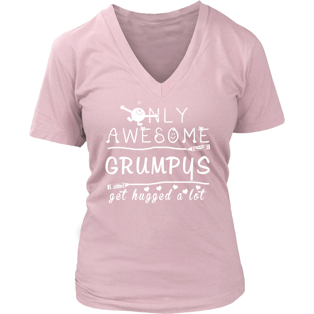 Only Awesome Grumpys Get Hugged A Lot T Shirts, Tees & Hoodies - Grandpa Shirts - TeeAmazing