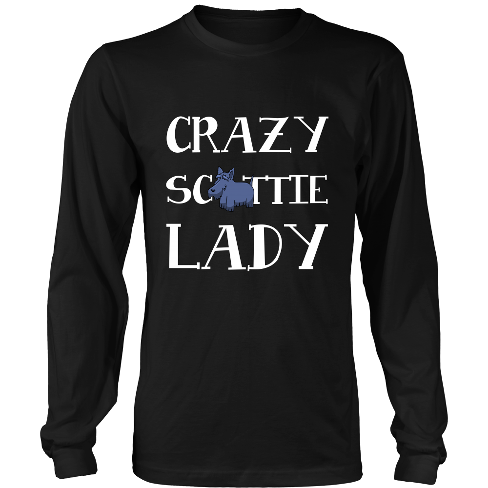 Crazy Scottie Lady Dog T Shirts, Tees & Hoodies - Scottish Terrier Shirts - TeeAmazing