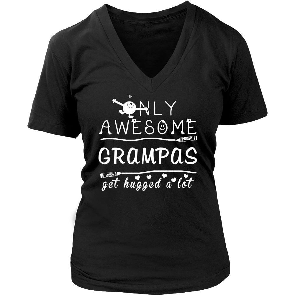 Only Awesome Grampas Get Hugged A Lot T Shirts, Tees & Hoodies - Grandpa Shirts - TeeAmazing