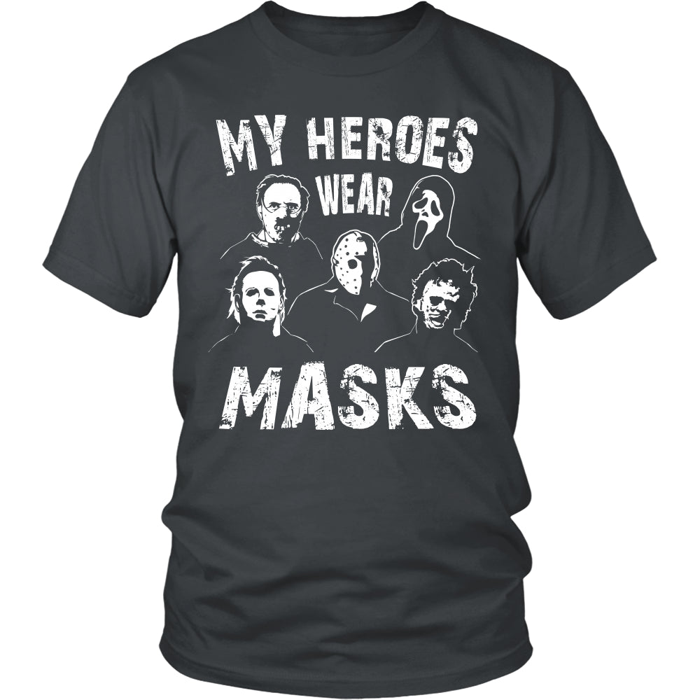 My Heroes Wear Masks T Shirts, Tees & Hoodies - Horror Films Shirts - TeeAmazing