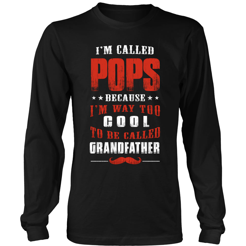 Pops Way Too Cool Grandfather T-Shirt - Pops Shirt - TeeAmazing