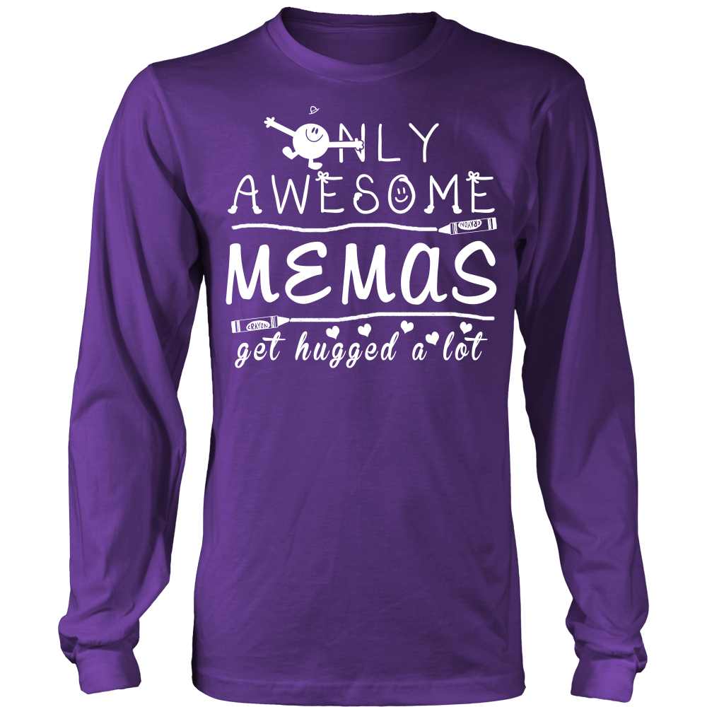 Only Awesome Mema Get Hugged A Lot T-Shirt -  Mema Shirt - TeeAmazing