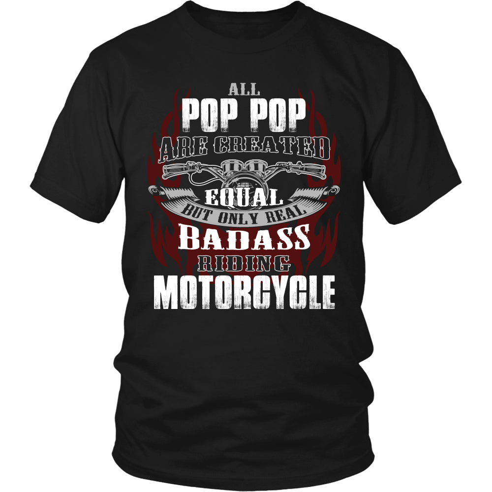 Created Equal Pop-Pop Motorcycle T-Shirt - Pop-Pop Motorcycle Shirt - TeeAmazing