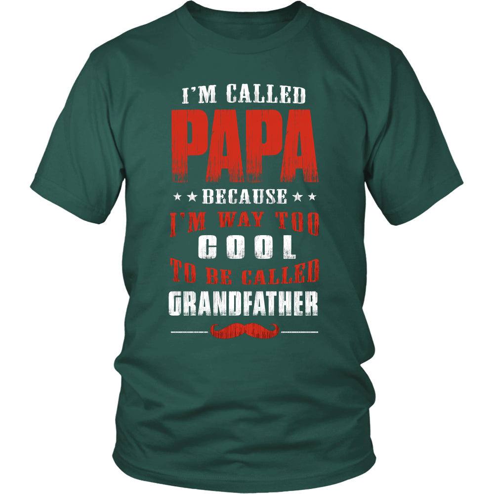 Papa Way Too Cool Grandfather T-Shirt - Papa Shirt - TeeAmazing