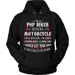 Pop Biker With My Motorcycle T-Shirt - Pop Motorcycle Shirt - TeeAmazing