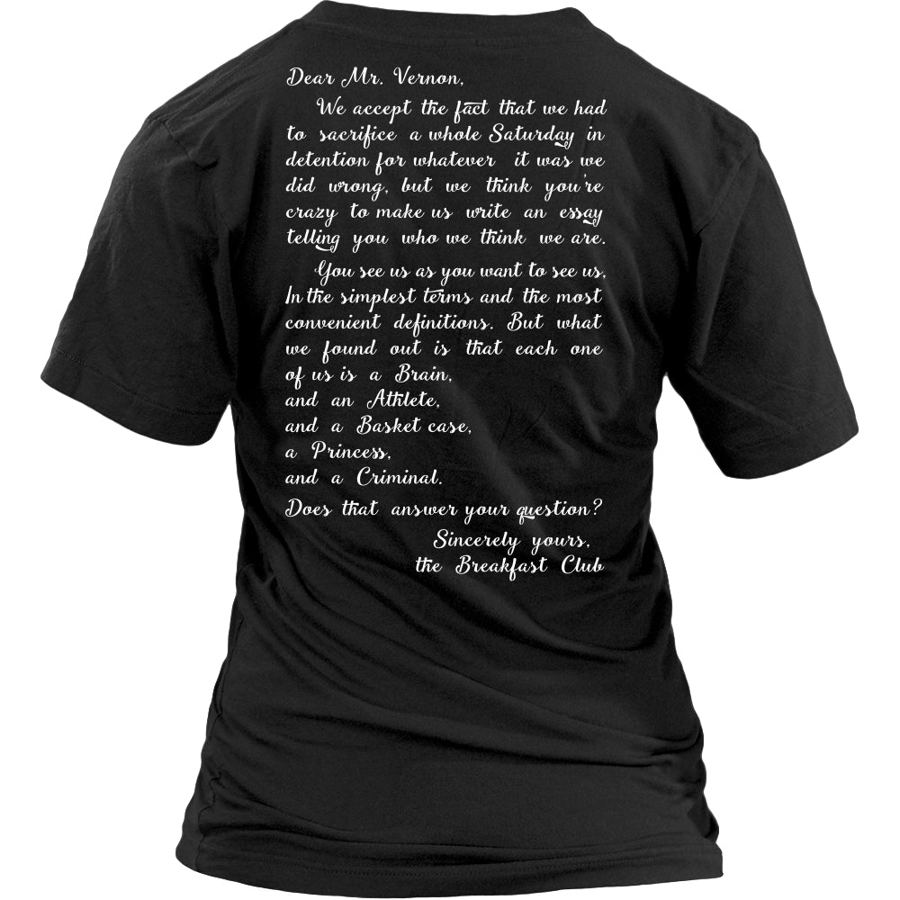Sincerely Yours T Shirts, Tees & Hoodies - The Breakfast Club Shirts - TeeAmazing
