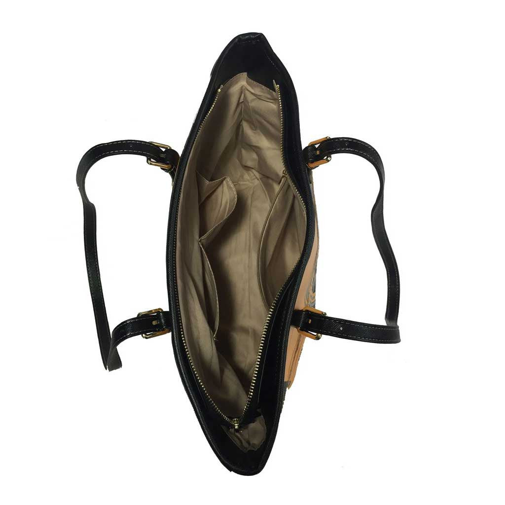 Akita Pattern Leather Tote Bag/Small - TeeAmazing