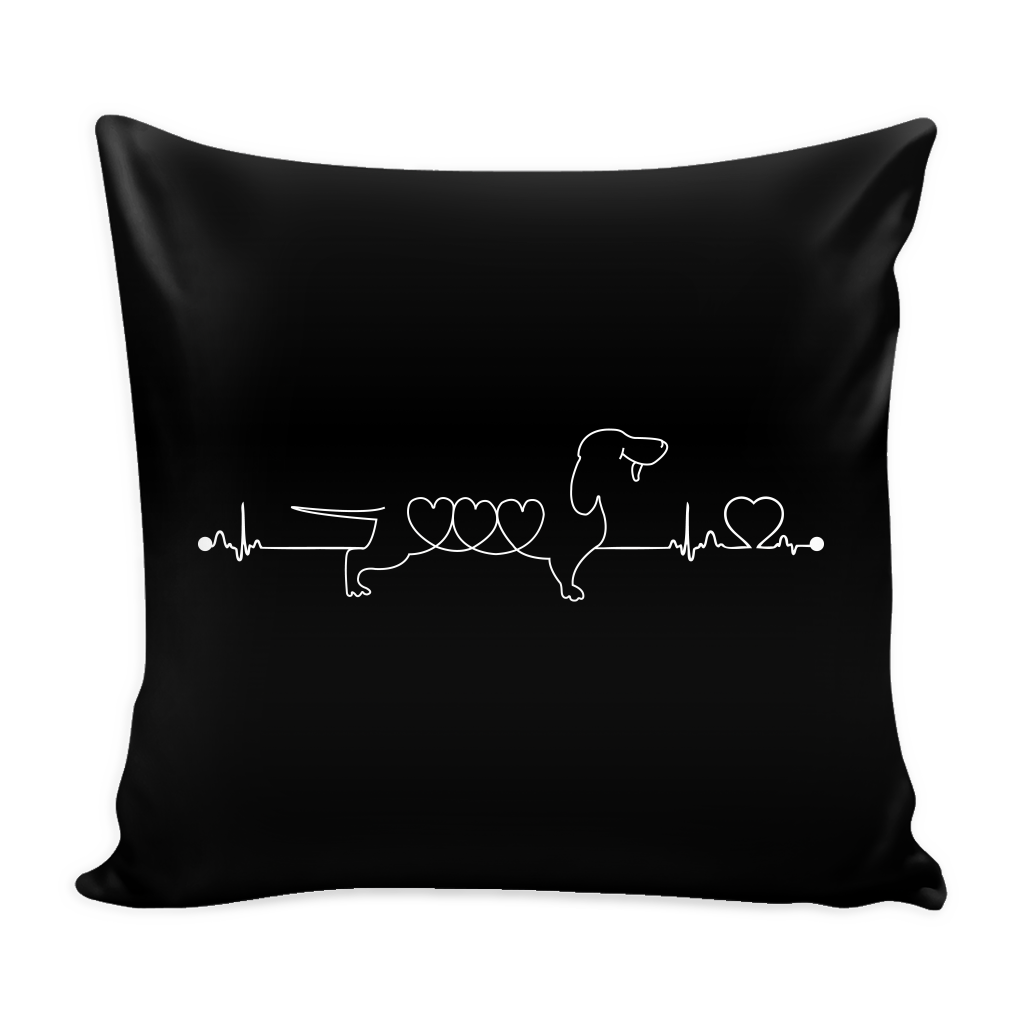 Dachshund Heartbeat Dog Pillow Cover - Dachshund Accessories - TeeAmazing
